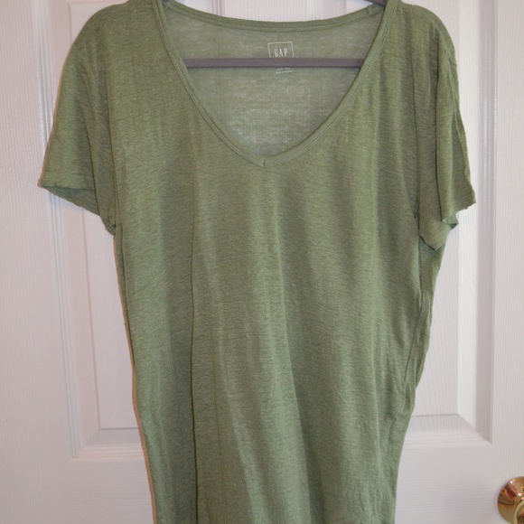 Linen V-Neck Tee - Picture 1 of 3